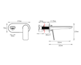 Abey Gareth Ashton Vela 165mm Wall Combination Mixer - Chrome